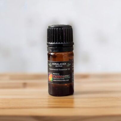 Natural cedarwood essential oil used in diffuser for relaxation"